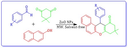 Green Synthesis of ZnO Nanoparticles via Sol-gel Method and Investigation of Its Application in Solvent-free Synthesis of 12-Aryl-tetrahydrobenzo[α]xanthene-11-one Derivatives Under Microwave Irradiation 
