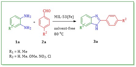 Metal-Organic Framework MIL-53(Fe) as a highly efficient reusable catalyst for the synthesis of 2-aryl-1H-benzimidazole 