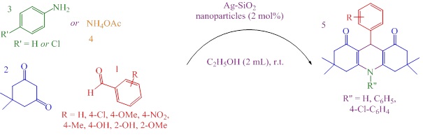 Ag-SiO2 Nanoparticles: Benign, Expedient, and Facile Nano Catalyst in Synthesis of Decahydroacridines 