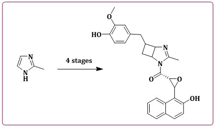 Design and Synthesis of a Diaza-bicyclo-naphthalen-oxiranyl-methanone Derivative. Theoretical Analysis of Their Interaction with Cytochrome P450-17A1 